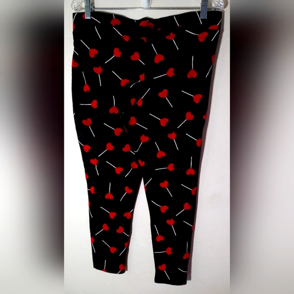 TORRID WOMEN'S/MISSES SIZE 2 BLACK AND RED LEGGINGS RED LOLLIPOPS STRETCH - Picture 2 of 5